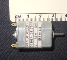 Nichibo 12 Volt 9000 RPM 15mmx20mmx25mm Single Shaft (8mmx 2mm) Flat Can Motor