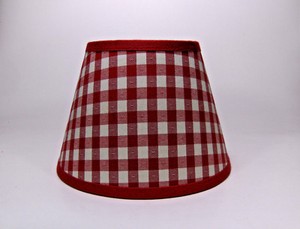 red and white checkered lamp shades