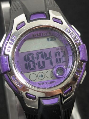 Armitron Unisex Pro Sport Digital Day Date Alarm Timer Silicone Band Watch 7.5In