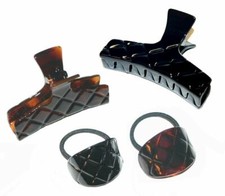 Women Hair Claw Jaw Clip Diamond Ponytail Tie Holder Cuff Cover Made in France