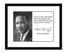 Martin Luther King Jr 8x10 Signed Photo Content of Character Quote MLK print