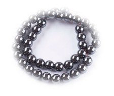 1 STRANG HÄMATIT EDELSTEIN PERLEN 10 mm SCHWARZ SCHMUCK ANFERTIGEN / 253