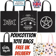 Gothic Polycotton Cotton shoulder strap tote shopping bag bags witch gift work