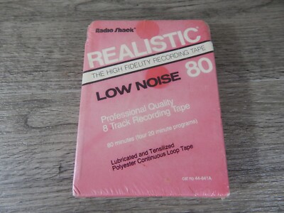 Vintage REALISTIC 8 TRACK Recording Tape 80 Minutes UNOPENED SEALED