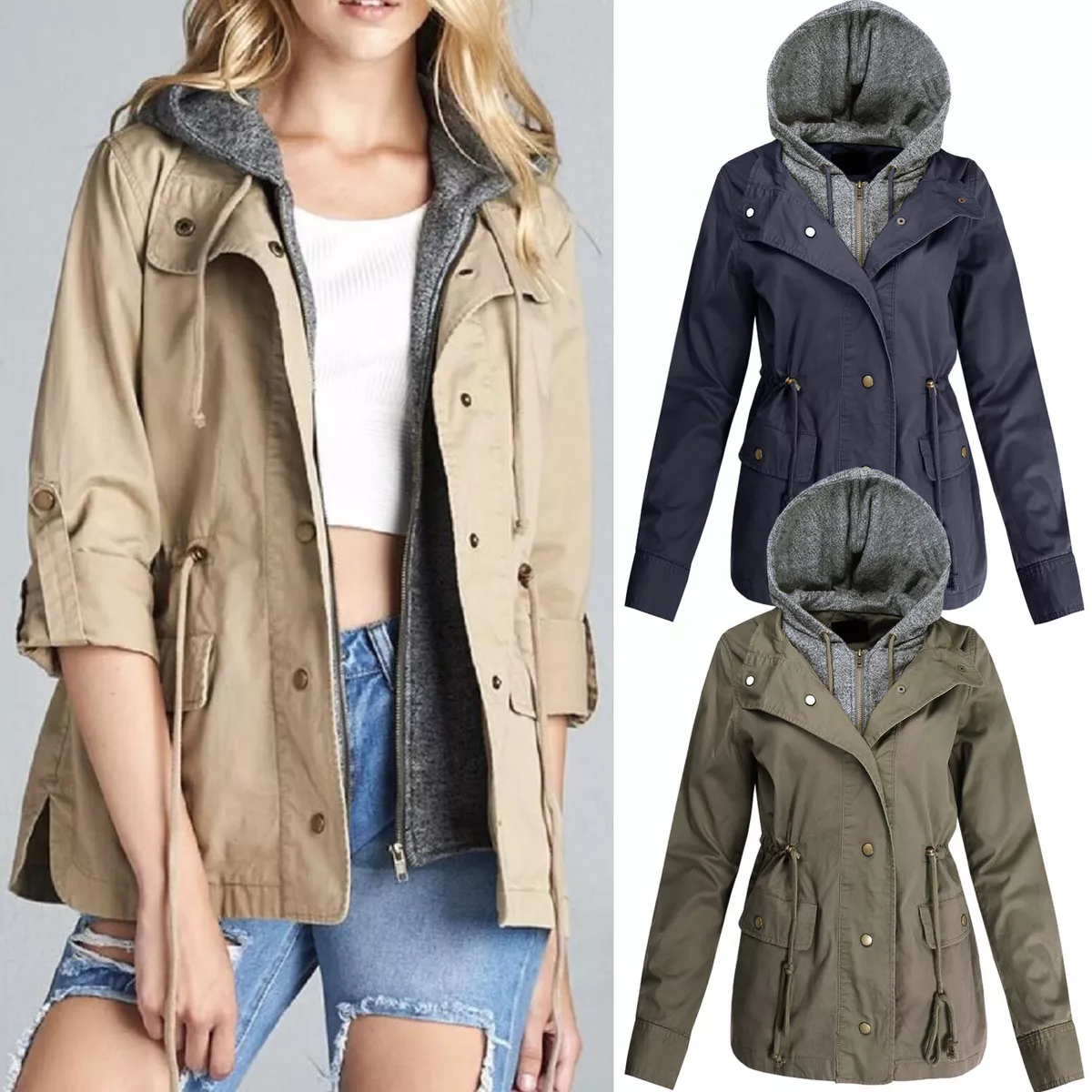 Women's hooded clearance anorak utility jacket
