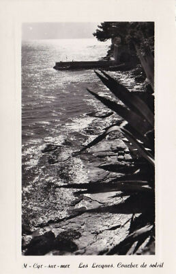 CPSM BLACK & WHITE POSTCARD / ST-CYR-SUR-MER LES LECQUES SUNSET
