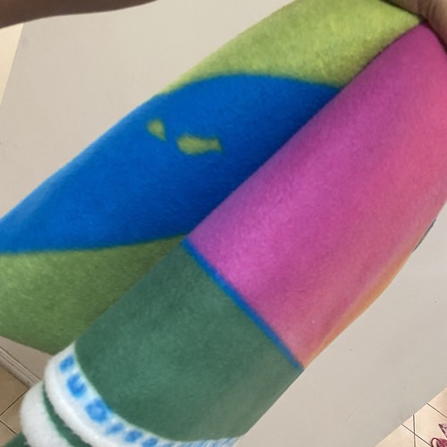 2x vintage fleece panels one is second. bright peace sign 125cm x 150cm - Picture 9 of 10