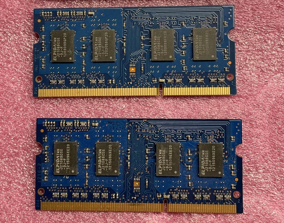(2) Elpida 2GB 2RX8 PC3-10600S-9-10-B2 Laptop Memory EBJ20UF8BCS0-DJ-F - Image 2 of 3