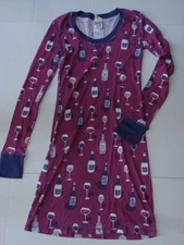 Munki Munki Nite Nite XS Women Nightgown Nightshirt Purple Wine Champagne PJ