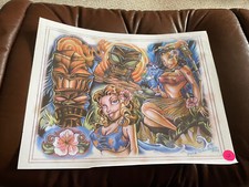  Lot 9 Vintage Tattoo flash art laminated sheet Tony Ciavarro 2002