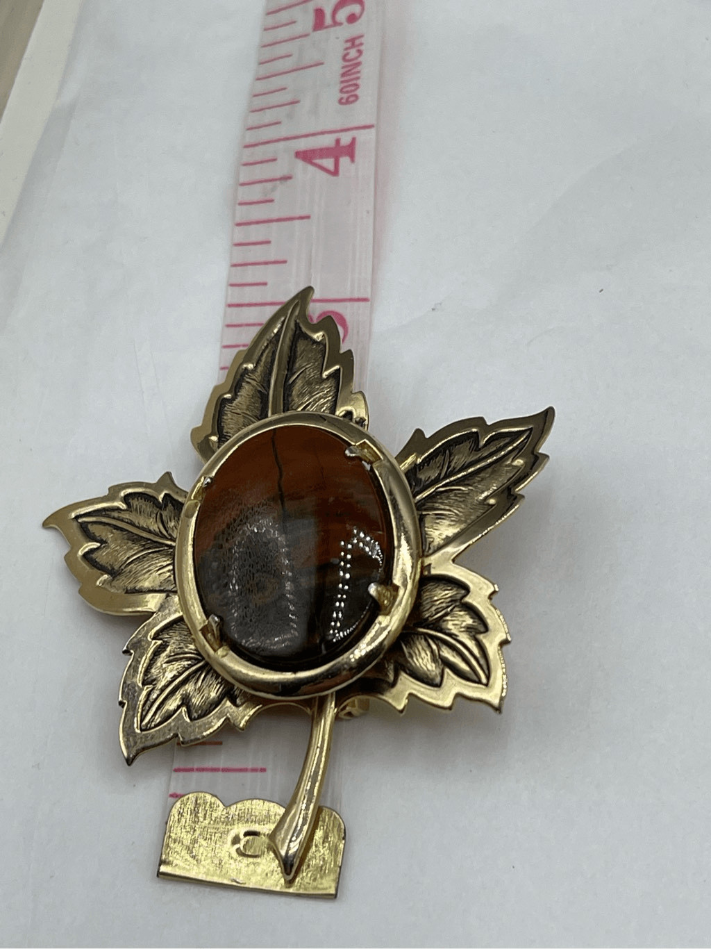 Stunning vintage statement brooch Brecciated Jasp… - image 8