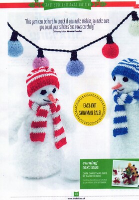 ~ Festliches Strickmuster zum Ausziehen für süße Schneemann-Ornamente oder Spielzeug ~ 9 Zoll groß