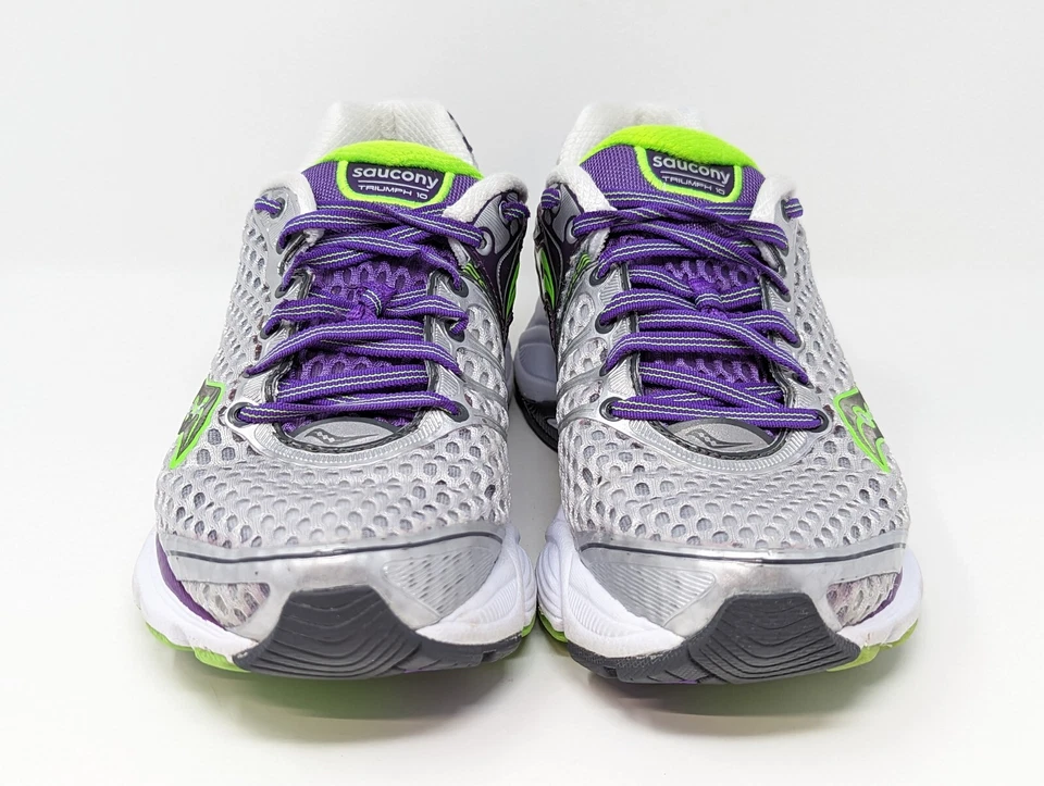 Saucony 女式 Triumph 10 灰色和紫色跑步鞋运动鞋 7.5 码 — 第 4/4 张图片