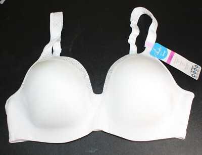 NWT PLAYTEX love my curves BRA TRU support SMOOTH CUPS WHITE US4823