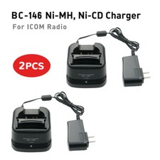 2PC BC-146 Ni-MH Ni-CD Rapid Charger For Icom IC-35 IC-F21 IC-F3G IC-V8 BP-210