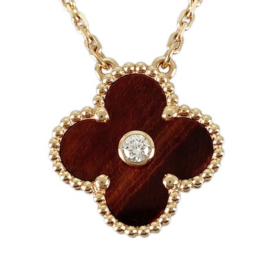 Van Cleef & Arpels Vintage Alhambra VCARPOMV00 Rose gold bullseye diamond Ne...