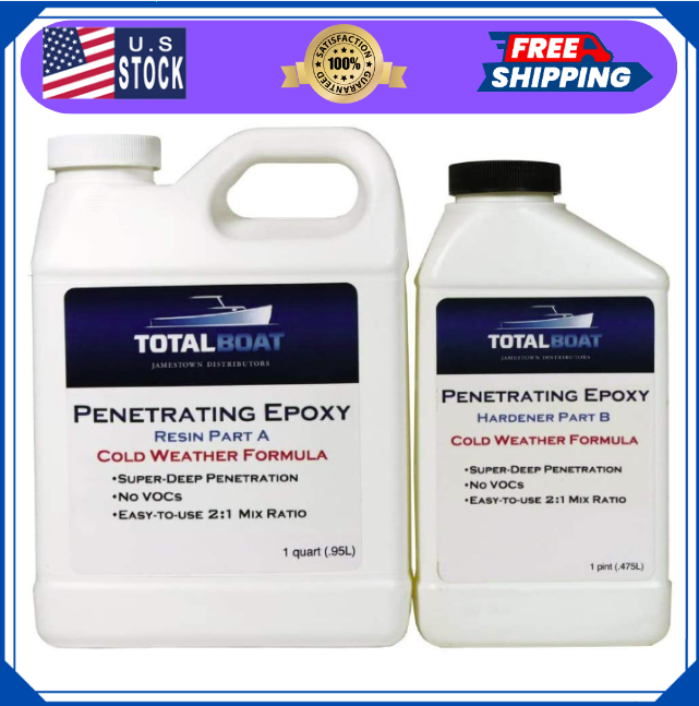 Clear Penetrating Epoxy Wood Sealer Stabilizer for Rot Repair and Restoration Qt-image
