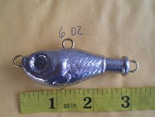 20 PCS. FISH HEAD RIG, FLUKE JIG LURE, 6 OZ.  WITH 3 EYES, UNPAINTED