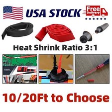 Marine Grade 3:1 Heat Shrink Tubing Black/Red Wire Insulation Cable Sleeve Wrap