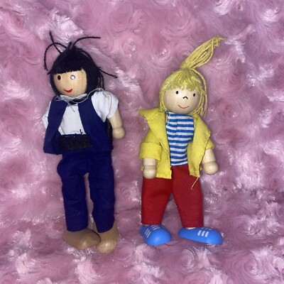 Goki & Melissa & Doug flexible wooden doll 4.5 