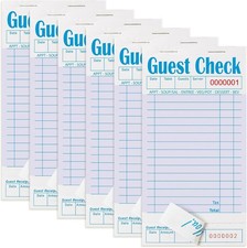 6 Pack Purple Guest Check Books - Perfect for Servers Restaurants, 300 Tickets