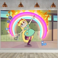 Star Butterfly Party Supplies Backdrop Banner Birthday Gift Theme Party