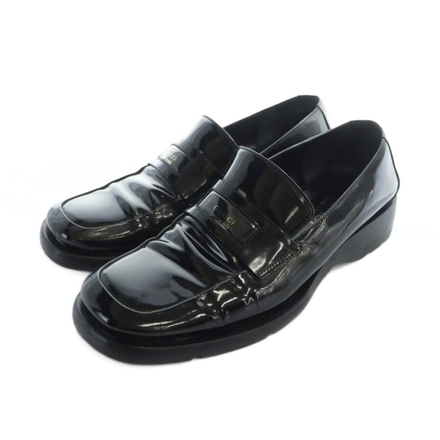 GUCCI Square Toe Leather Loafers Dress Shoes Size:35.5/JP:22.5 141118K Authentic