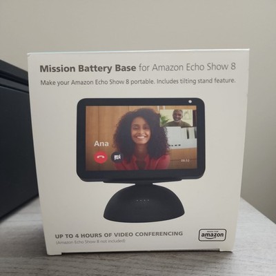 Mission Battery Base for Amazon Echo Show 8  MC59B - Black  NEW
