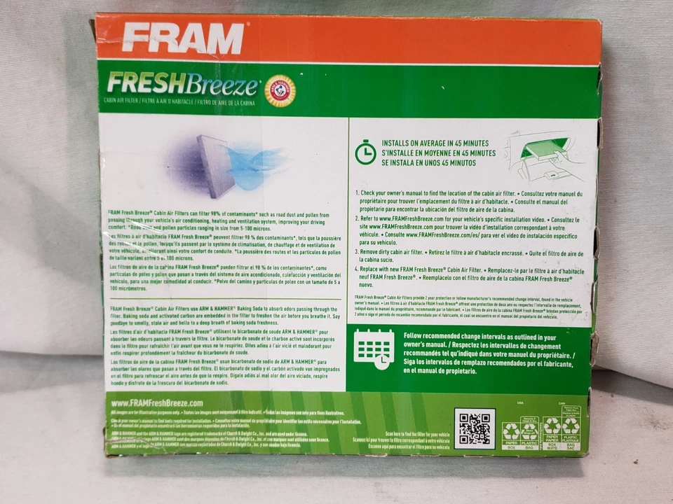 Filtro de aire cabina FRAM CF10140 Fresh Breeze repuesto Foto 3 de 4
