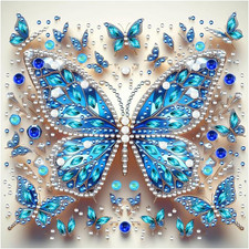 Butterfly Diamond Art Painting Kits for Adults, 5D Special Shape Diamond Art for