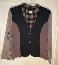 CITRON SANTA MONICA Patchwork  Button Jacket  Rayon. Size L