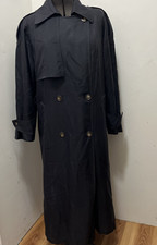 Vintage Count Romi Black 100 Silk Trench Coat Fall Size 4