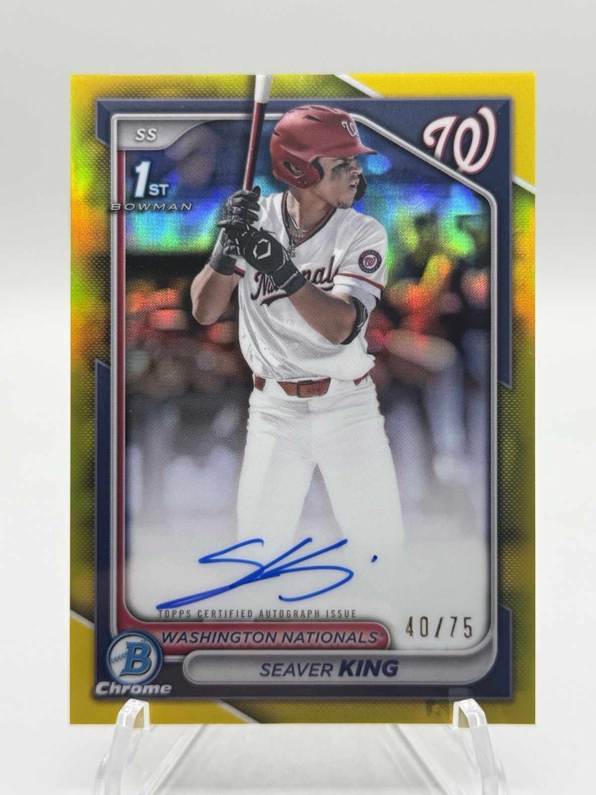 2024 Bowman Draft 1st SEAVER KING Chrome Prospect Yellow Refractor Auto /75
