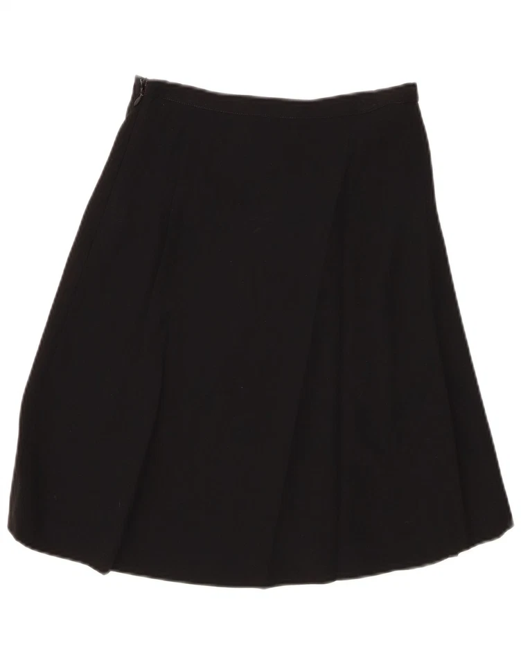 Falda EMPORIO ARMANI Mujer Cintura Alta Línea A IT 40 Pequeña W24 Lana Negra CF12 Foto 2 de 4