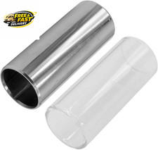 Pack of 2 Guitar Slides Set, 60Mm Guitar Glass Slide and Stainless Steel