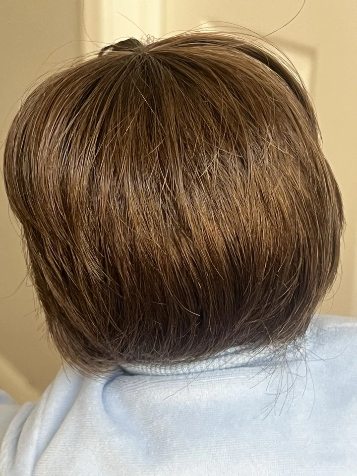 Muñeca bebé de tela de vinilo de la vida real Paradies Galleries 2016 cabello castaño ojos verdes Foto 3 de 4