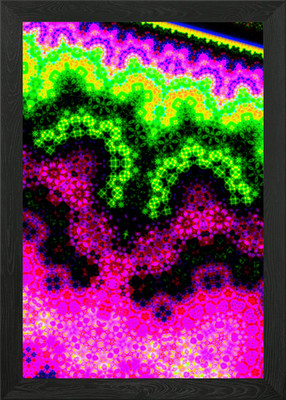 Lebendige trippige fraktale Kunst gerahmtes Wandbild Poster Leinwanddruck Bild