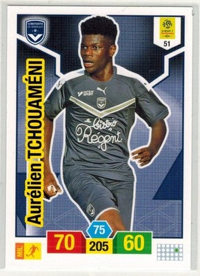 Foot Ligue 1 Adrenalyn 2019-20 Card 51 Aurelien Tchouameni Rookie Panini