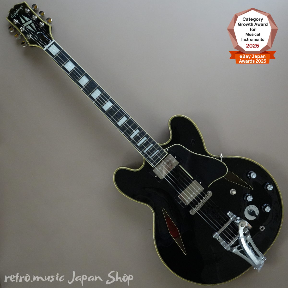ギター Epiphone Shinichi Ubukata ES-355 Ver.02 Epiphone Shinichi Ubukata ES-355 Custom Bigsby ver.02 Ebony Black