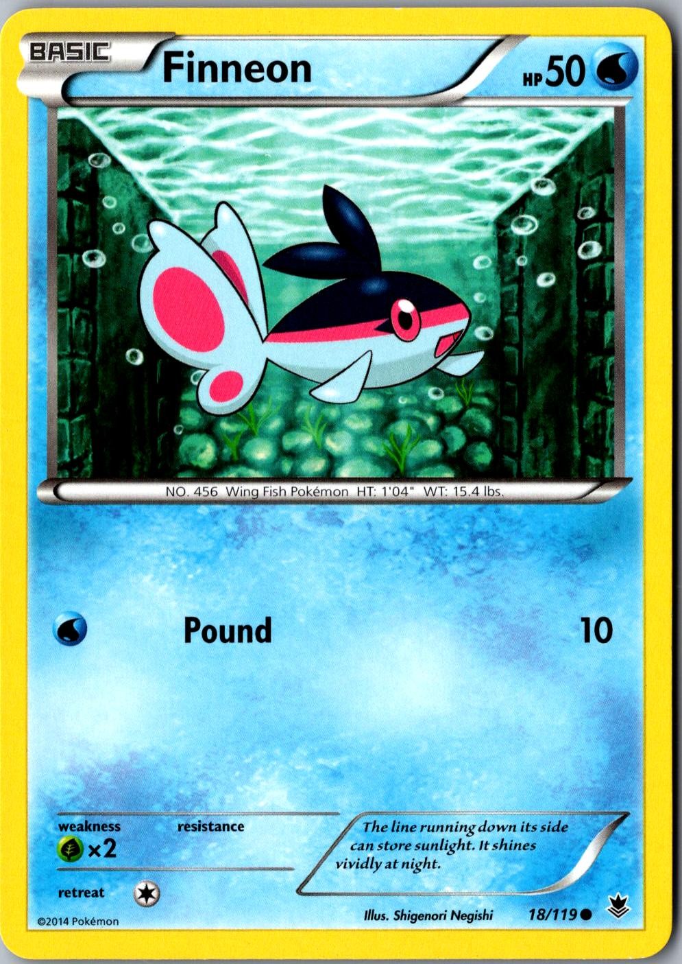 Finneon 18/119 Common XY Phantom Forces LP Pokemon Card