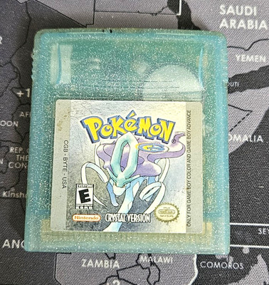 Authentic Nintendo Pokémon Crystal Version Game Boy Color Cartridge. Saves