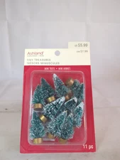 New! Ashland Christmas Tiny Treasures Set of 11 Mini Trees, 1.5" tall each D3