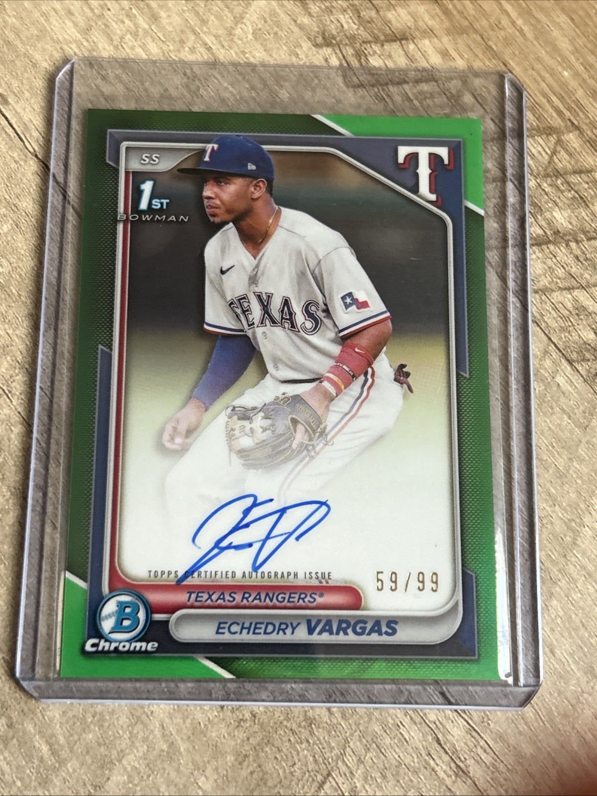 ECHEDRY VARGAS 2024 BOWMAN CHROME 1ST TRUE GREEN REFRACTOR AUTO /99