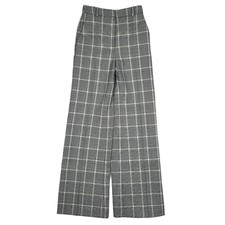 STELLA MCCARTNEY AW19 Wool Tartan Striped Trousers Black Size 38 RRP 350