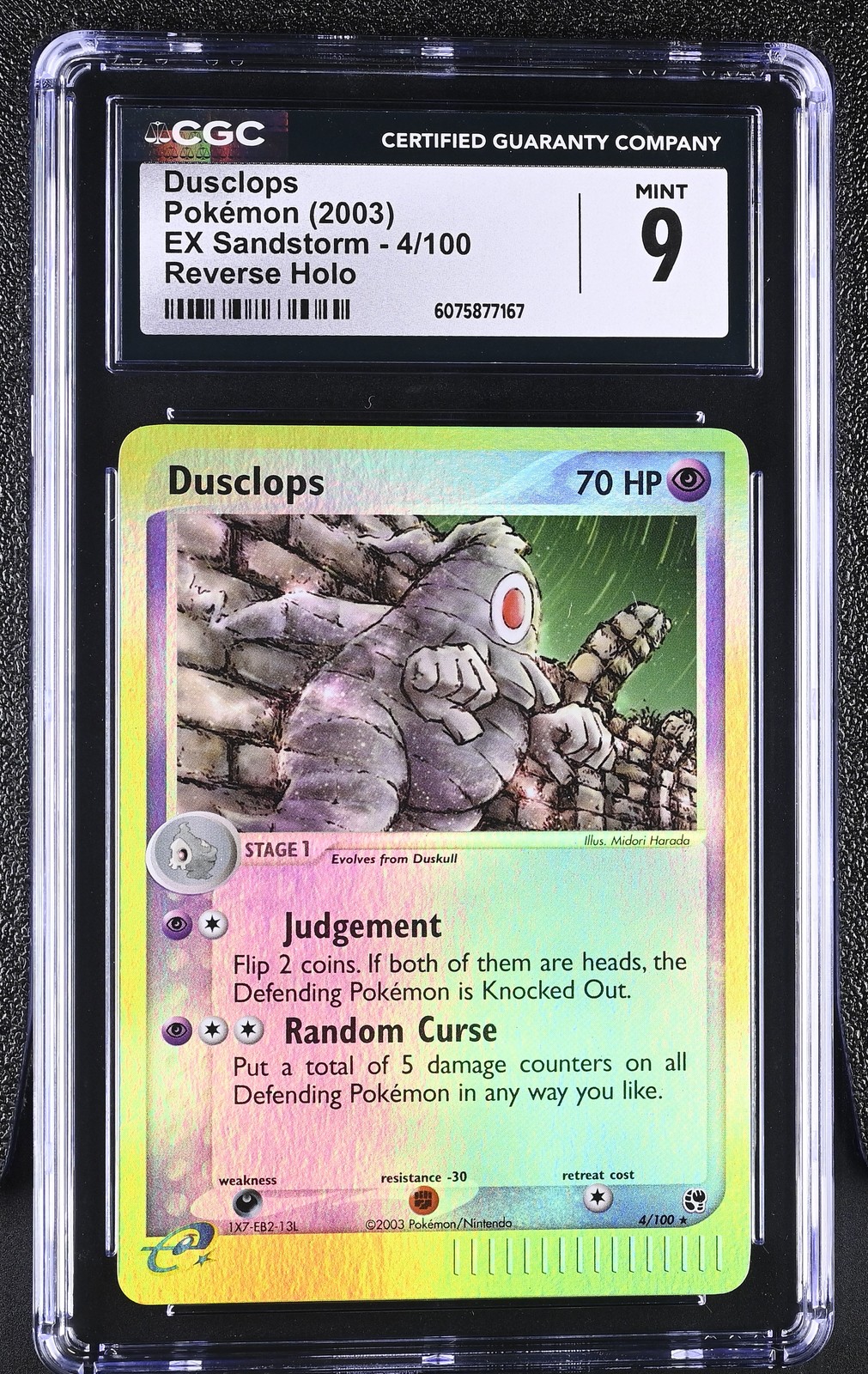 CGC 9 MINT Dusclops 2003 EX Sandstorm 4/100 Reverse Holo Pokemon Card