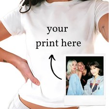 Custom Baby Tee Cropped Fit Y2K Aesthetic Handmade