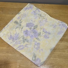 Vtg JCPenney Shower Curtain Floral Yellow Purple Fabric 70x72" Cottage Garden