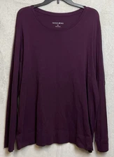 Women's Size 3X Fashion Bug Long Sleeve Purple Top Cotton
