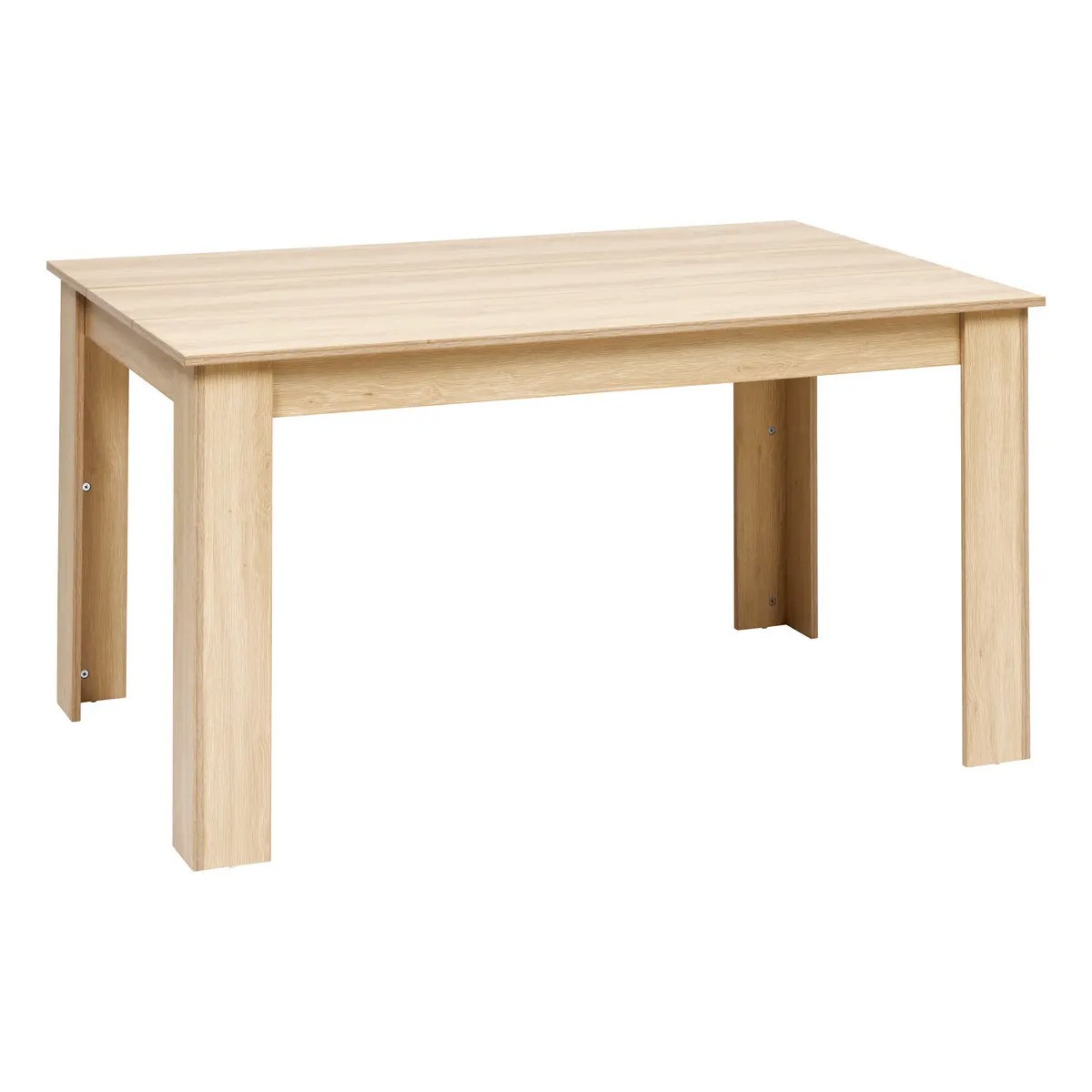 Table rectangulaire 140cm Abana naturel pour repas de famille chaleureux