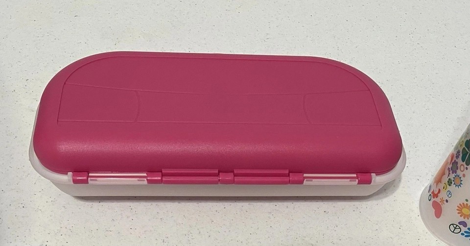 Tupperware Flowery Pink Cup With Lid + Organizer Storage Box 4962 5107 ...
